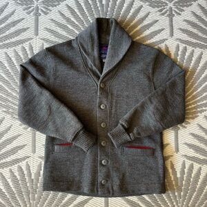 Best Made Co x Dehen Wool Shawl Collar Cardigan Gray USA Made Men Sz S Workwear